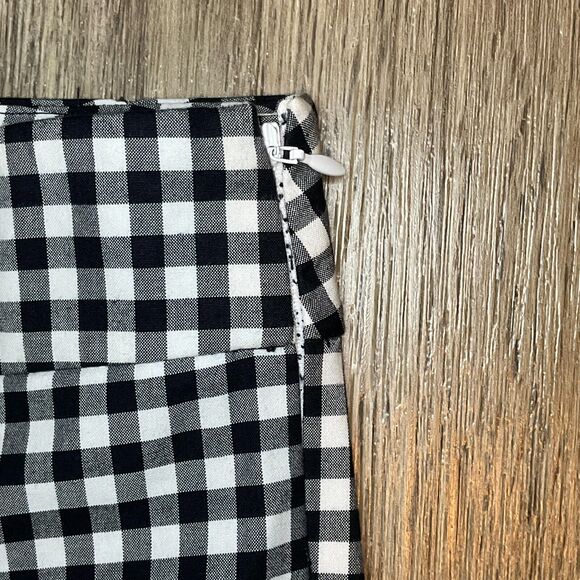 Talbots Black White High Rise Pull On Plaid Gingham Chatham Ankle Pant Size 14‎ - Picture 2 of 9